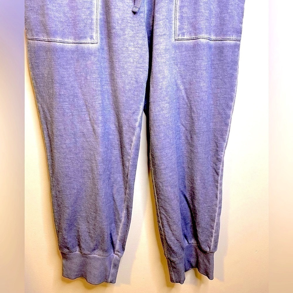 NWT Ambrielle Drawstring Cropped Jogger Sweatpants in Antique Blue Size Small - Picture 4 of 8